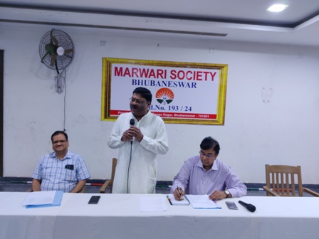मारवाडी सोसायटी,भुवनेश्वर ने बुलाई मीटिंग अध्यक्ष,श्री संजय लाठ ने दी उपलब्धियों की जानकारी