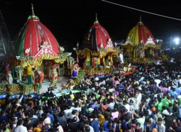 40 हजार भक्तों की उपस्थिति में भुवनेश्वर श्रीवाणी क्षेत्र जगन्नाथ मंदिर की ओर से रथयात्रा अनुष्ठित