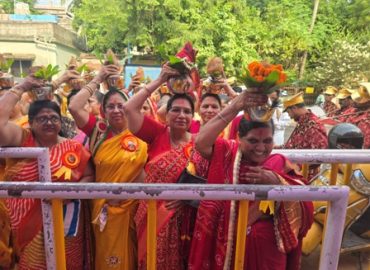 भुवनेश्वर श्रीश्यामंदिर में सात दिवसीय श्रीमद् भागवत कथा सप्ताह ज्ञानयज्ञ का हुआ शुभारंभ भव्य कलश शोभा यात्रा के साथ